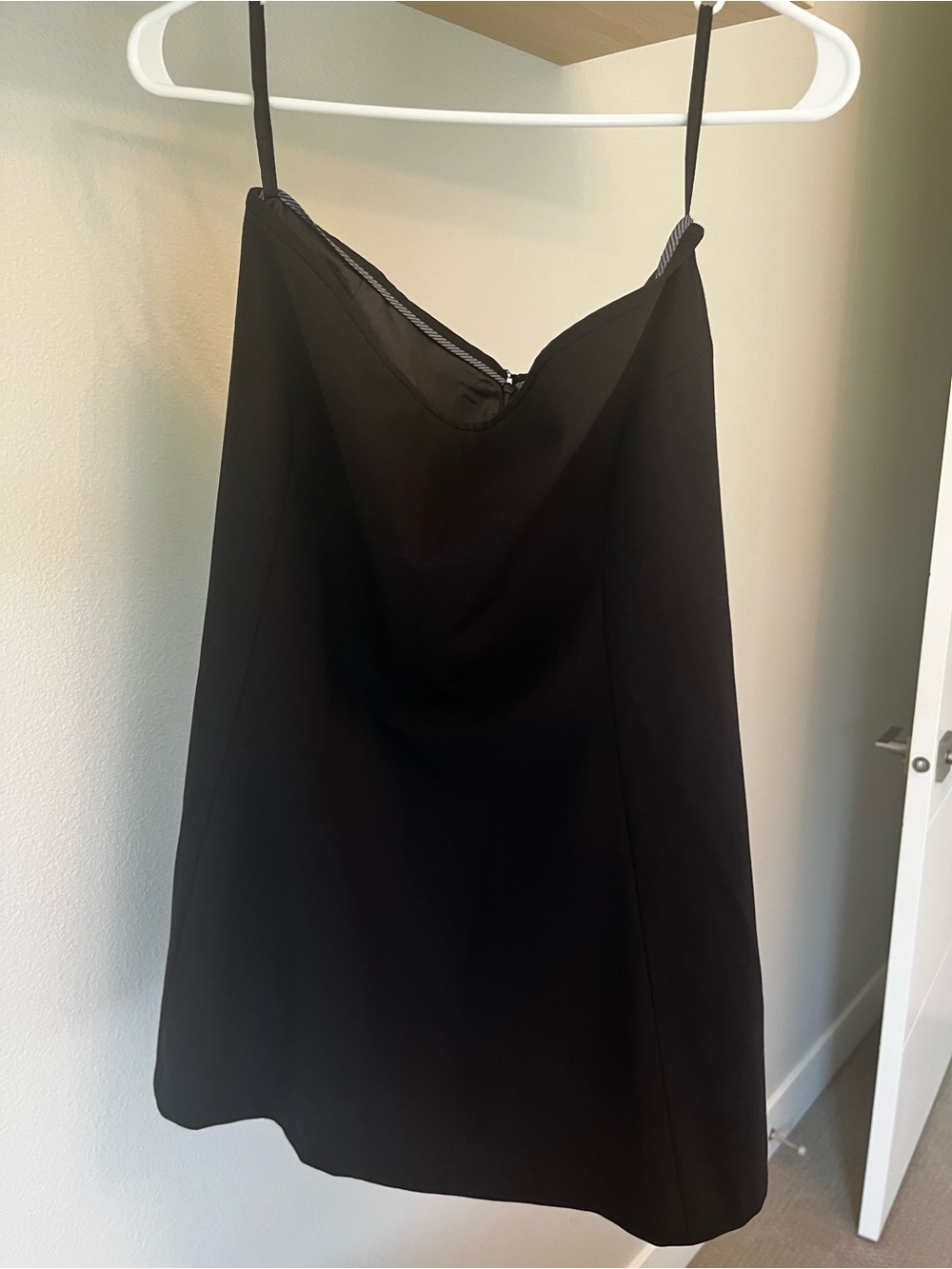 Calvin Klein Black A-Line Slip Skirt with Spaghetti Straps